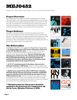 MEJO482 Project #2 - Blue Note-Style Album Cover and Promotional Design