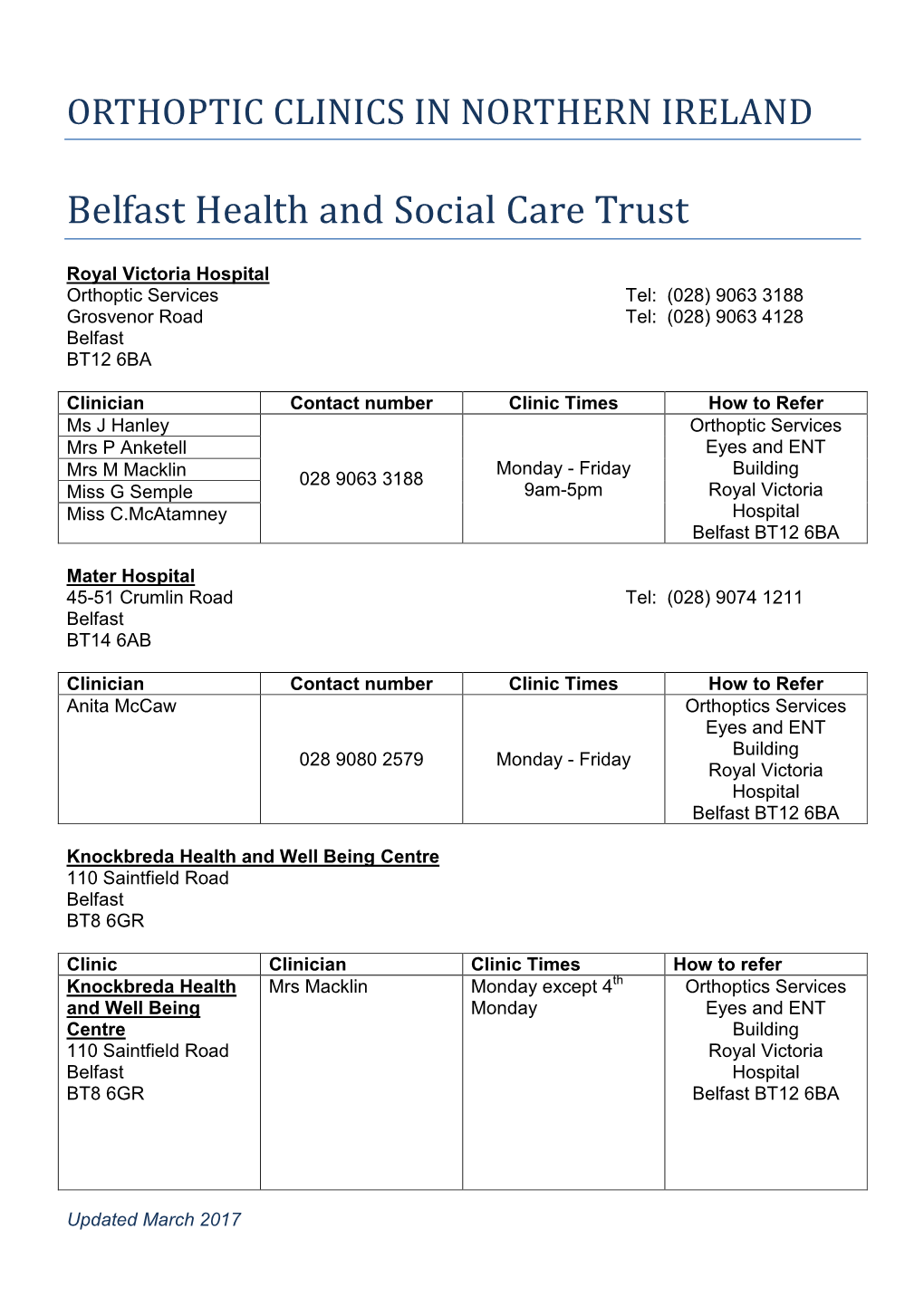 South Eastern Health & Social Care Trust