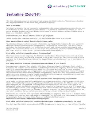 Sertraline (Zoloft®)
