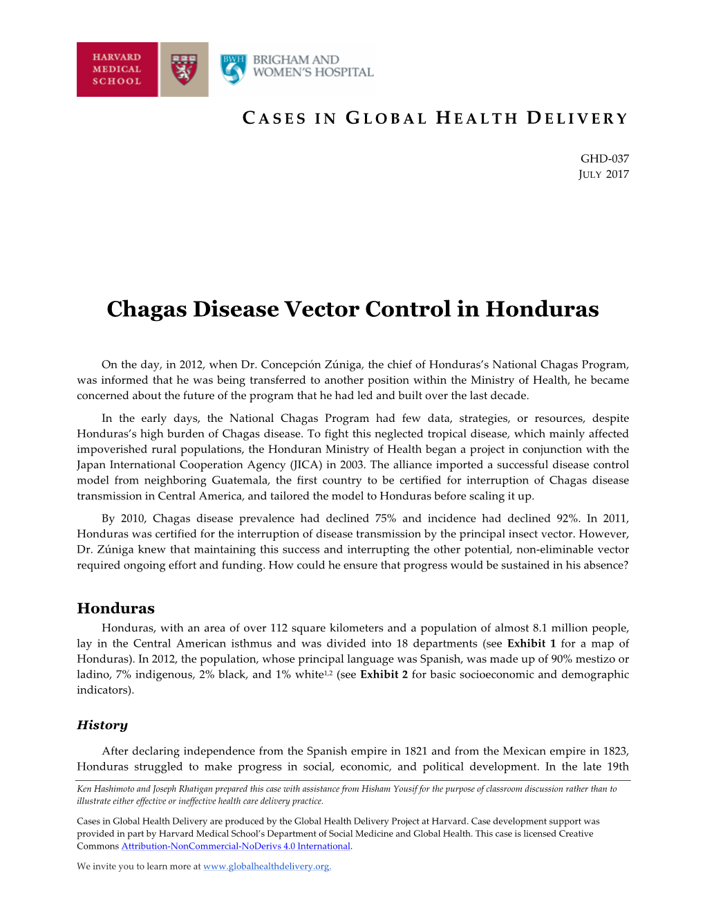 Chagas Disease Vector Control in Honduras