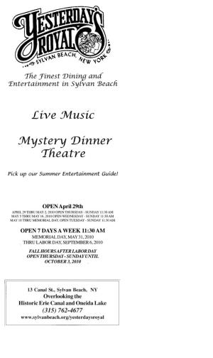 Mystery 'Dinner Theatre