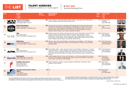 List of L.A. Talent Agencies