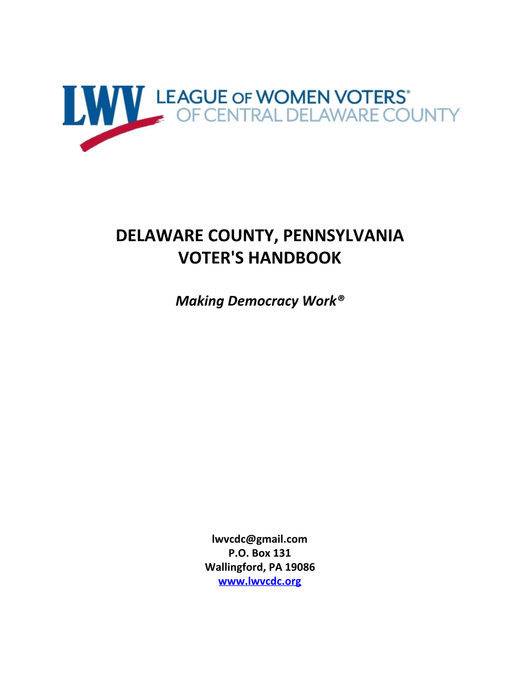 Delaware County, Pennsylvania Voter's Handbook