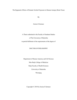 The Epigenetic Effects of Prenatal Alcohol Exposure in Human Autopsy Brain Tissue