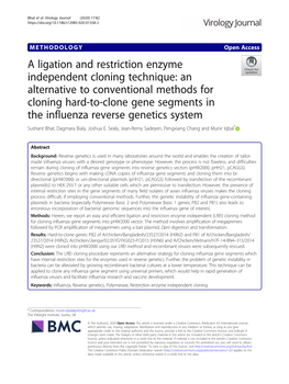 A Ligation and Restriction Enzyme Independent Cloning Technique