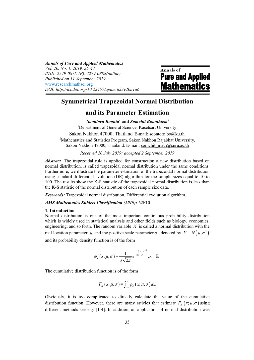 Symmetrical Trapezoidal Normal Distribution