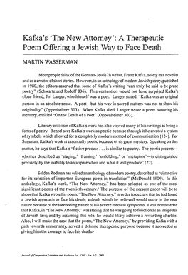 'The New Attorney': a Therapeutic Poem Offering a Jewish Way to Face Death