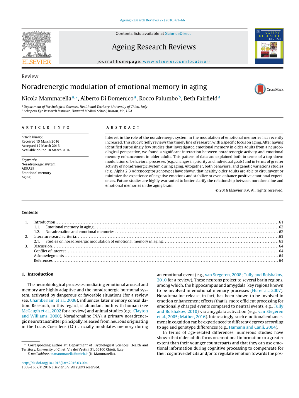 Noradrenergic Modulation of Emotional Memory in Aging