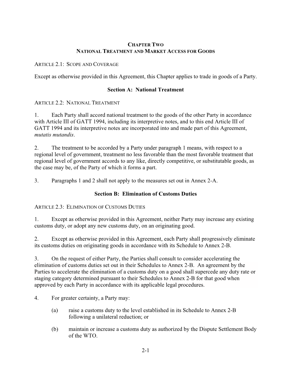 2. National Treatment and Market