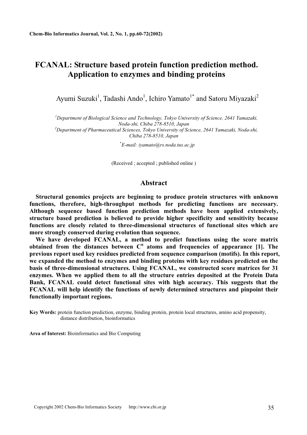 Structure Based Protein Function Prediction Method