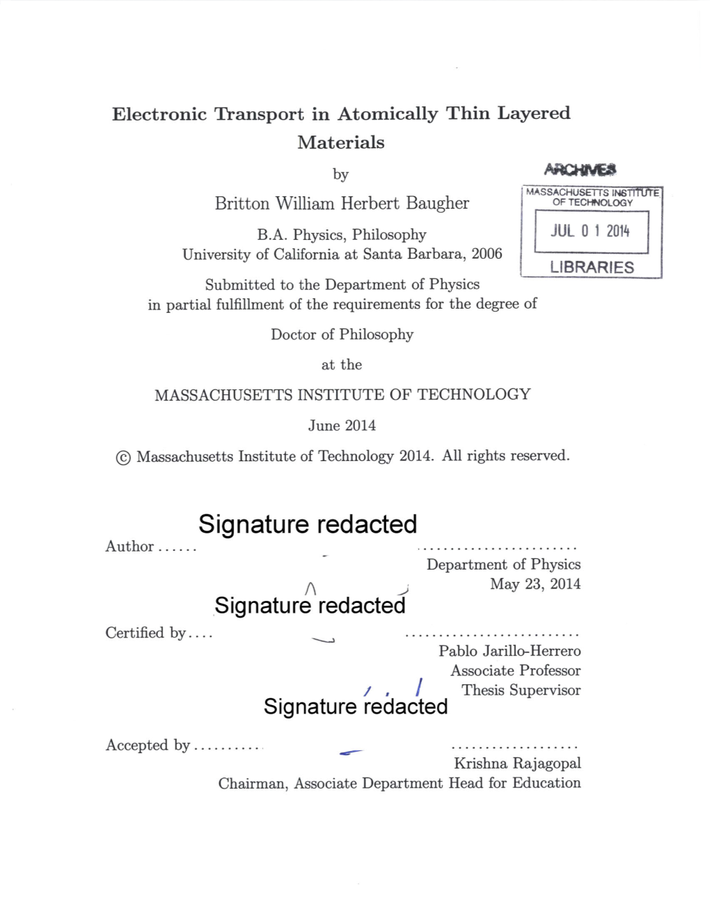 Signature Redacted Author