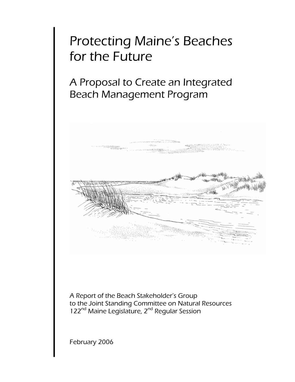 Protecting Maine's Beaches for the Future: a Proposal to Create an Integrated Beach Management Program