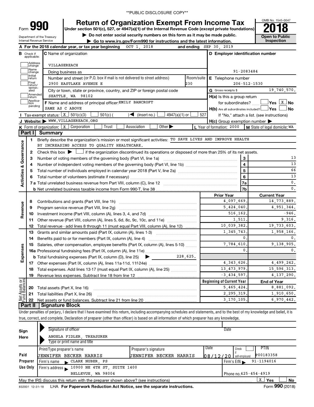 Return of Organization Exempt from Income Tax 08/12/20