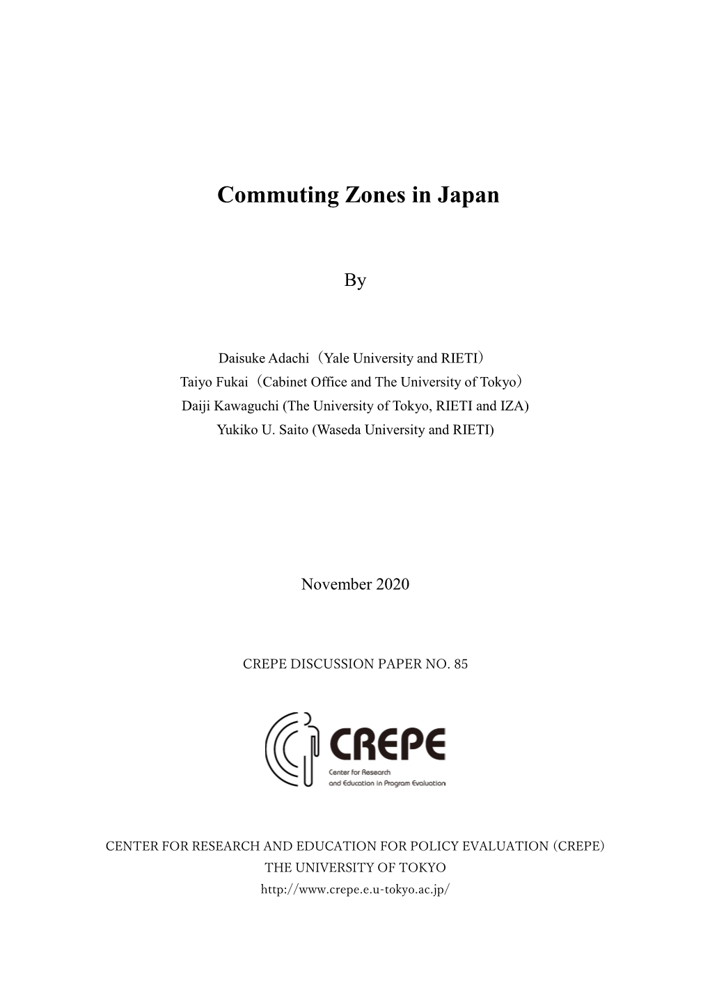 Commuting Zones in Japan