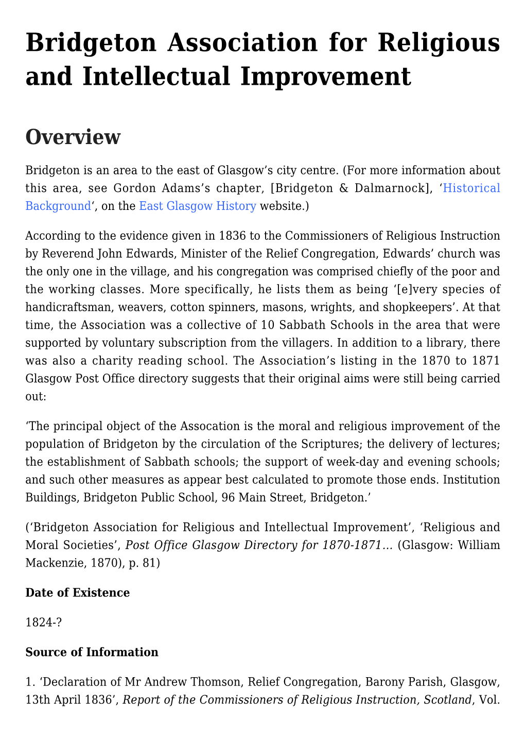 Bridgeton Association for Religious and Intellectual Improvement