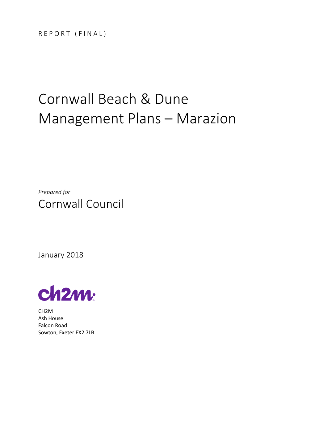 Cornwall Beach & Dune Management Plans – Marazion