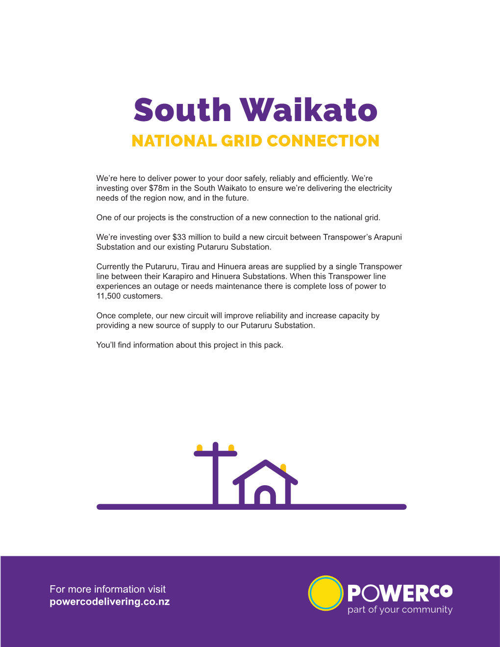 South Waikato NATIONAL GRID CONNECTION