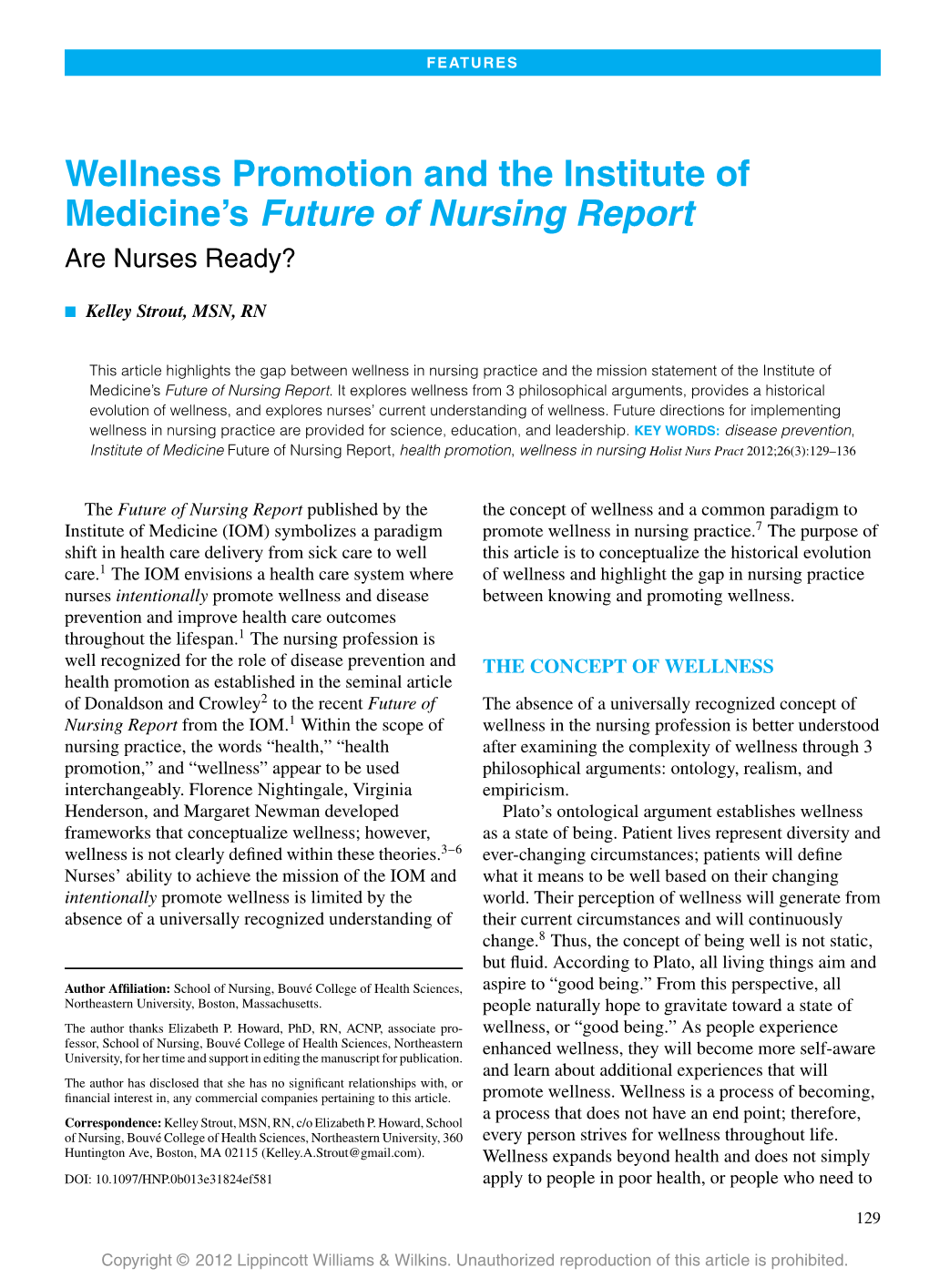Medicine's Future of Nursing Report