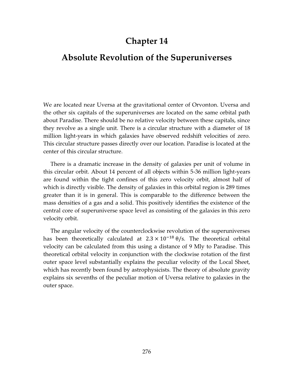 14. Absolute Revolution of the Superuniverses