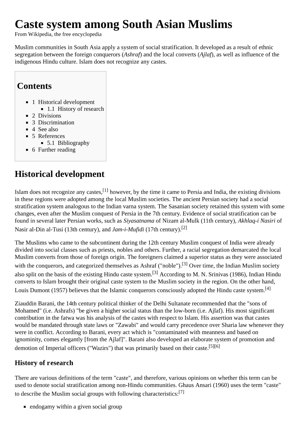 Caste System Among South Asian Muslims from Wikipedia, the Free Encyclopedia