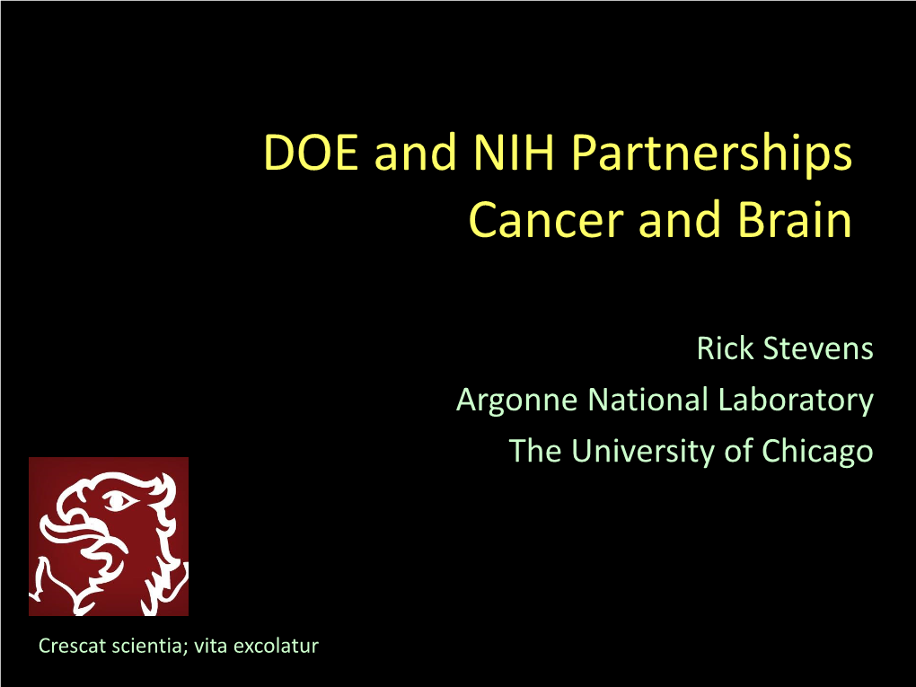 DOE and NIH Partnerships Cancer and Brain