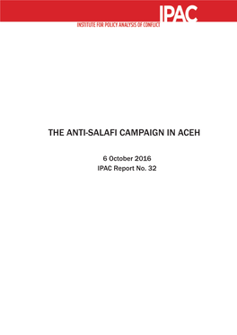 The Anti-Salafi Campaign in Aceh