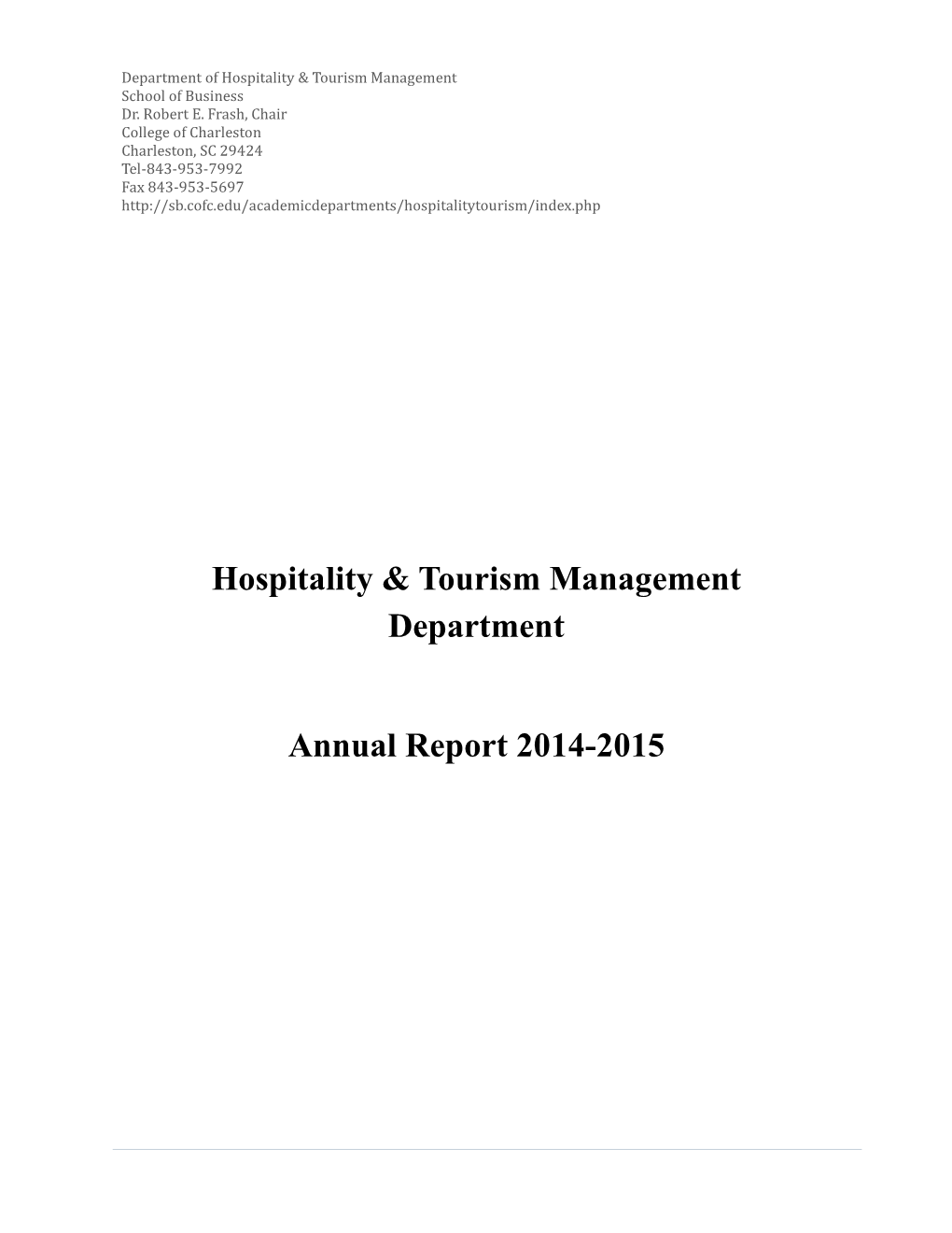 Deparment Name ANNUAL REPORT