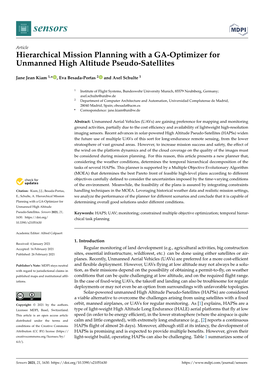 Hierarchical Mission Planning with a GA-Optimizer for Unmanned High Altitude Pseudo-Satellites