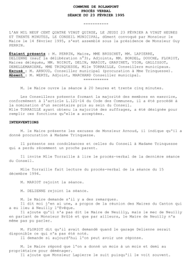 Commune De Rolampont Procès Verbal Séance Du 23 Février 1995