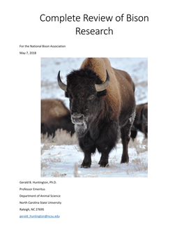 Complete Review of Bison Research