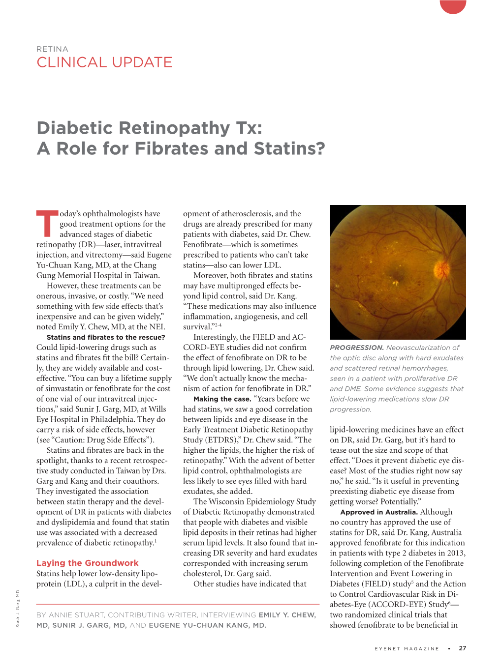 Diabetic Retinopathy Tx: a Role for Fibrates and Statins?