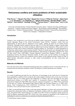 Vietnamese Conifers and Some Problems of Their Sustainable Utilization Ke Loc Et Al