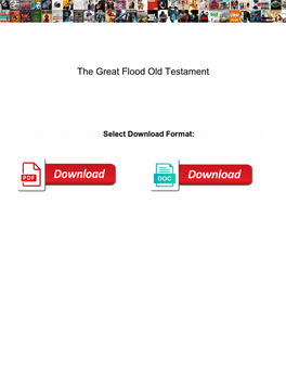 The Great Flood Old Testament