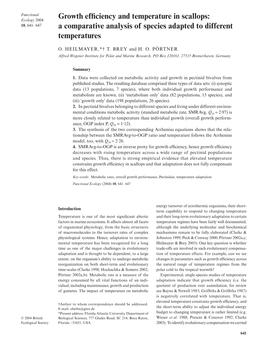 Growth Efficiency and Temperature in Scallops