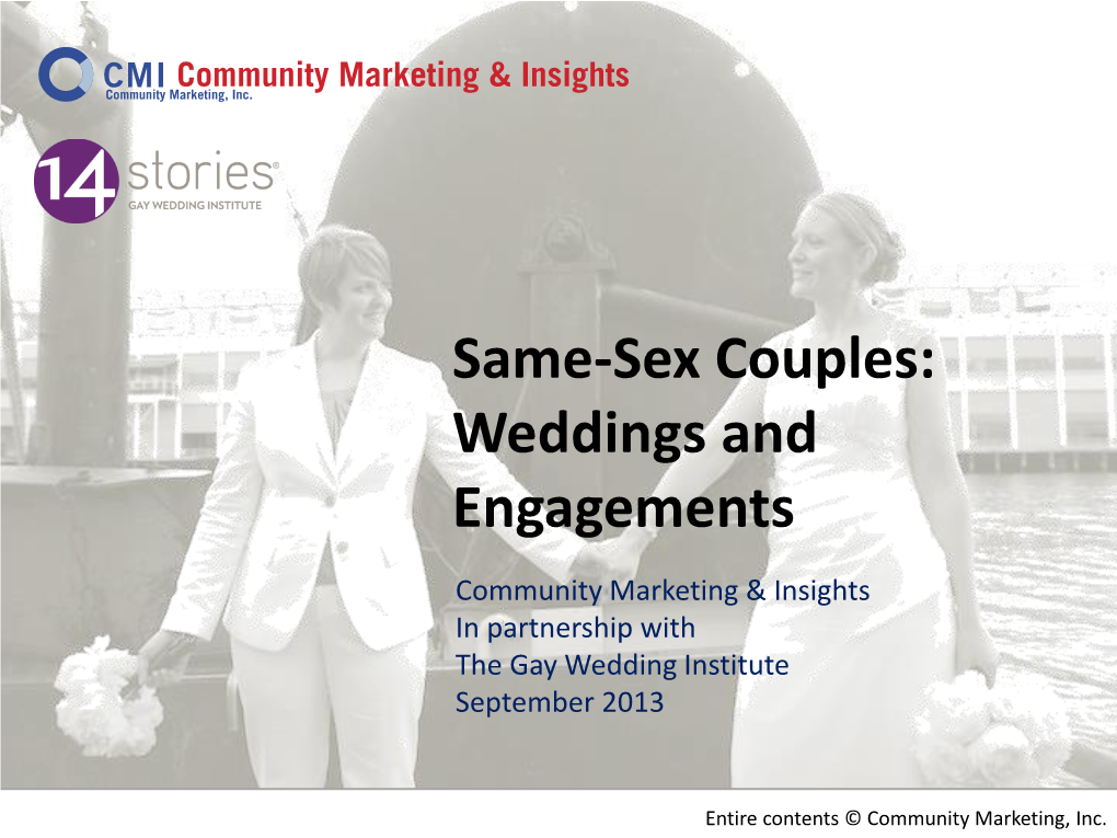 Same-Sex Couples: Weddings and Engagements