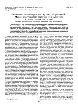 Polaromonas Vacuolata Gen
