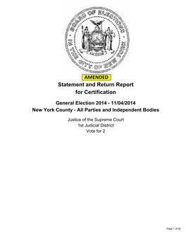 11/04/2014 New York County - All Parties and Independent Bodies
