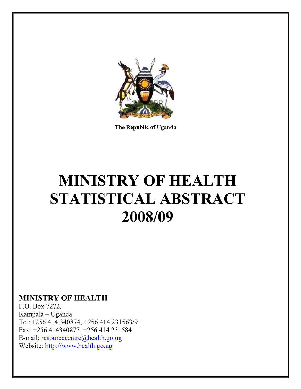 Ministry of Health Statistical Abstract 2008/09