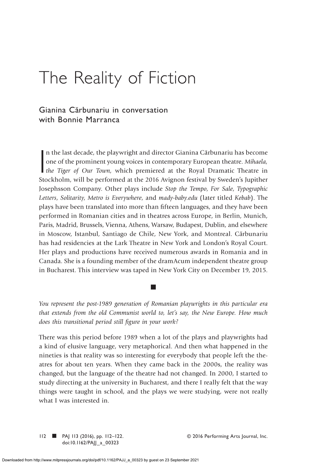 The Reality of Fiction