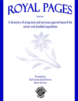 A Directory of Programs and Services Geared Toward the Senior and Disabled Population