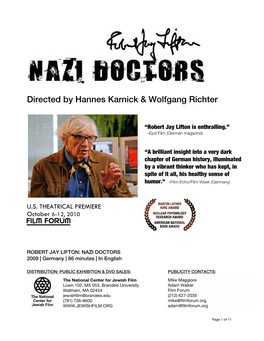 Robert Jay Lifton Nazi Doctors NCJF Press