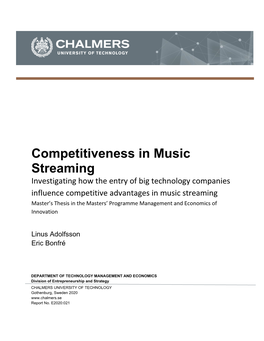 Competitiveness in Music Streaming