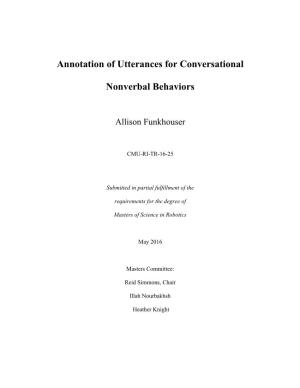 Annotation of Utterances for Conversational Nonverbal Behaviors