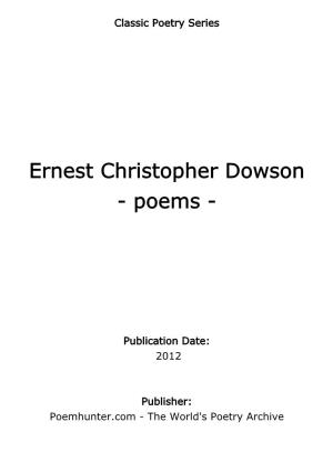 Ernest Christopher Dowson - Poems