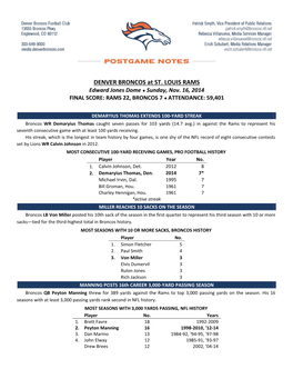 DENV ER BRONC COS at ST. LOUIS RAM MS