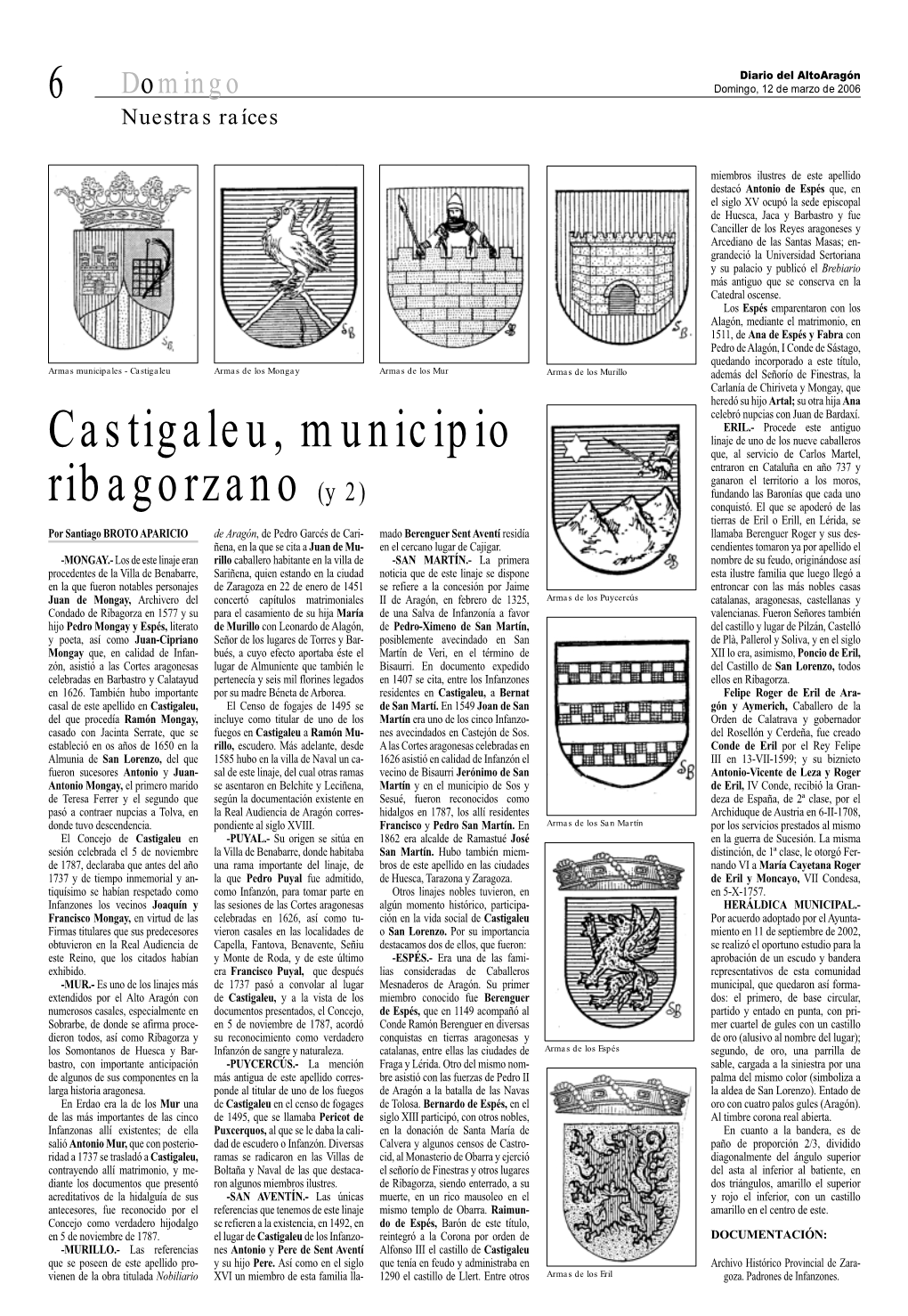 Castigaleu, Municipio Ribagorzano