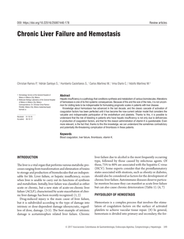 Chronic Liver Failure and Hemostasis