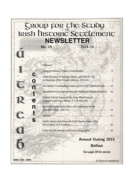 Irish Settlement Newsletter 2014-15