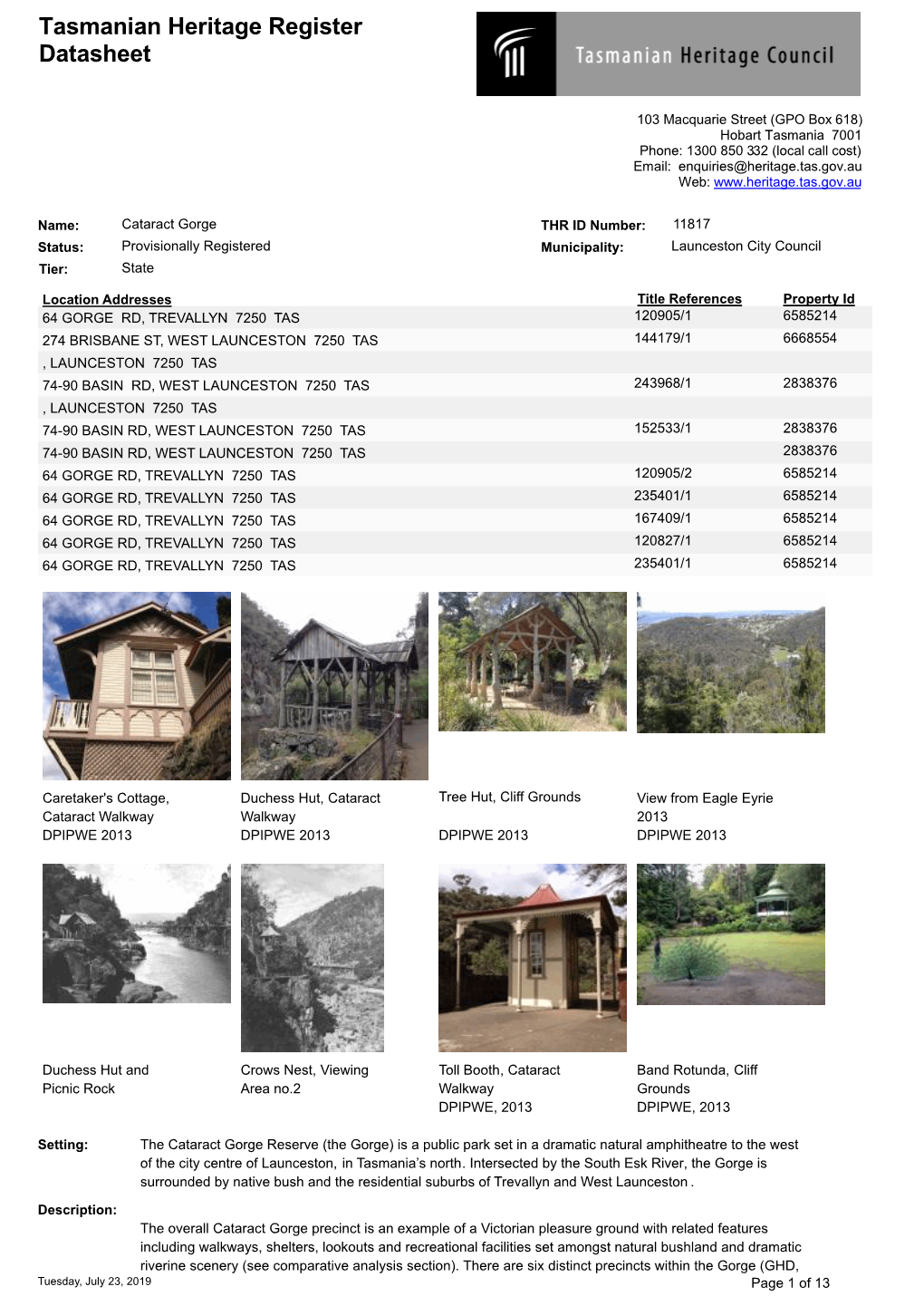 11817, Cataract Gorge