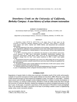 A Case History of Urban Stream Restoration